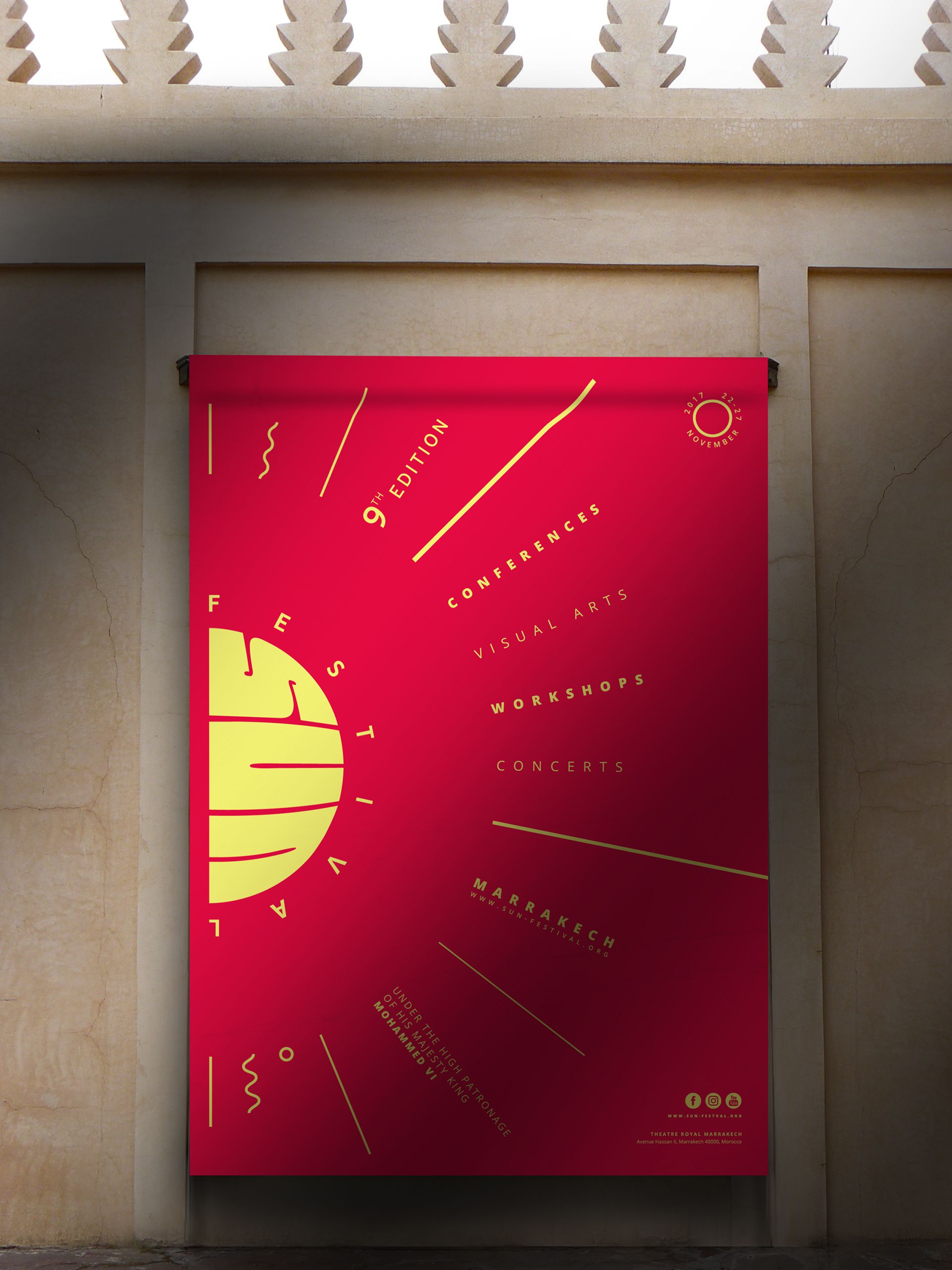 Sun Festival Flyer on Wall design